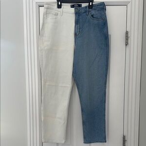Hollister Two-Tone White and Light Blue Denim Jeans 13R / 31